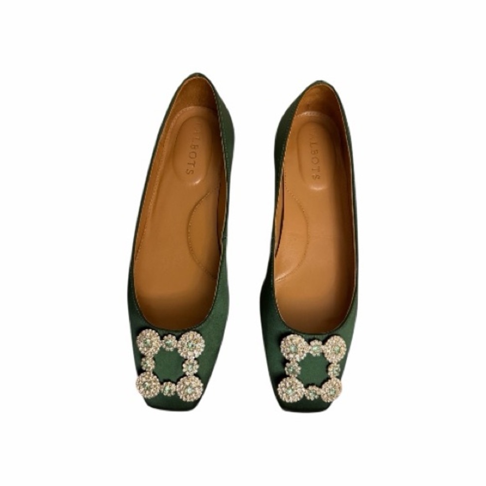 Talbots Green Flats with silver Embellishment